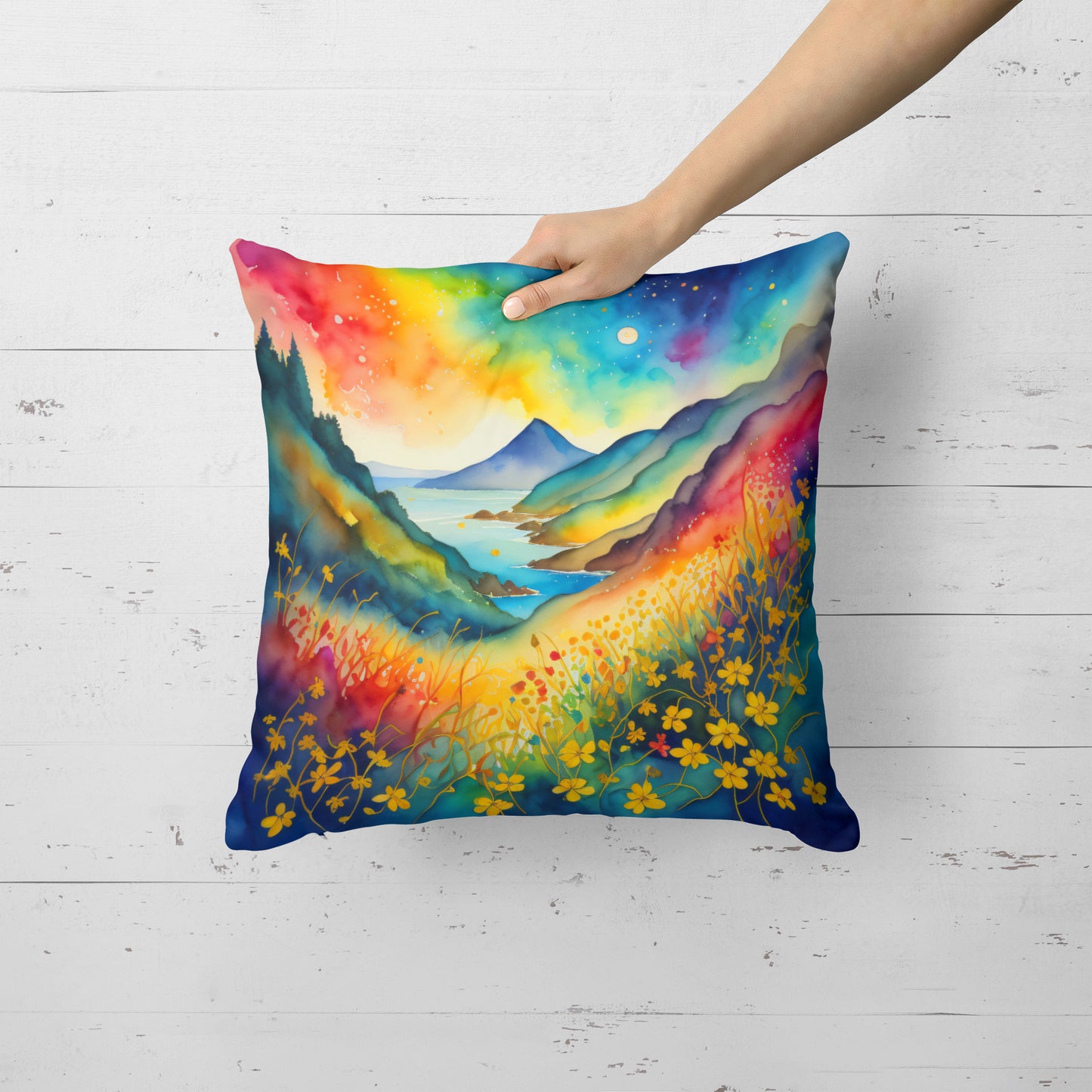 Colorful Hypericum or St. John�s Wort Throw Pillow