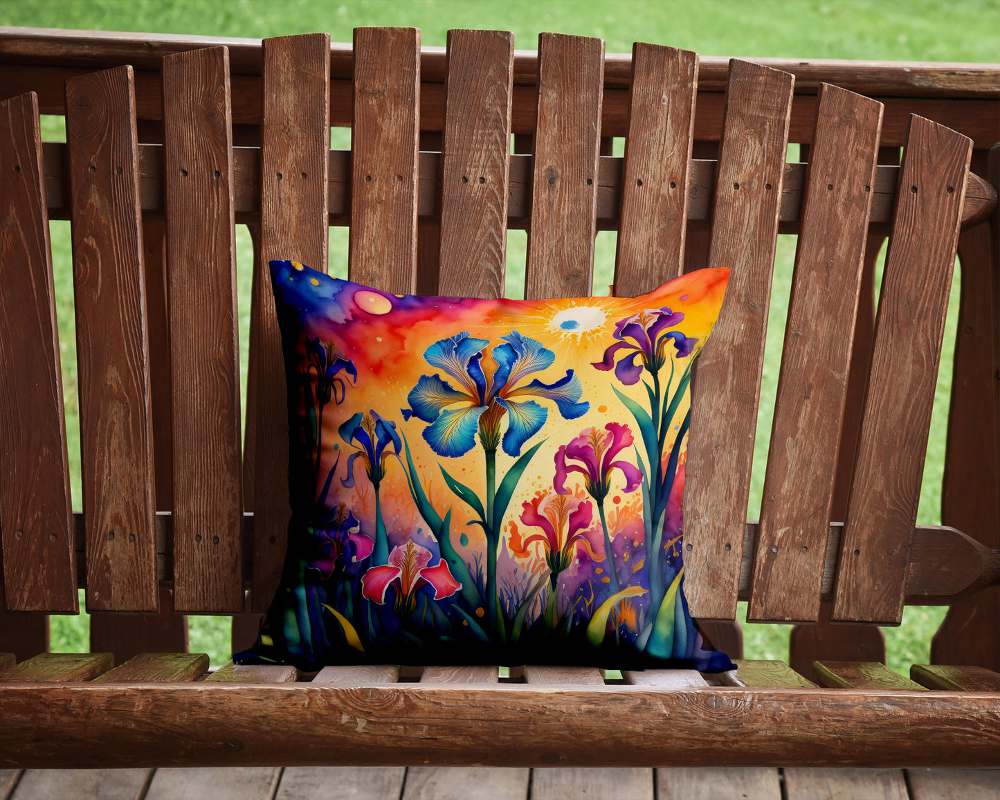 Colorful Iris Throw Pillow