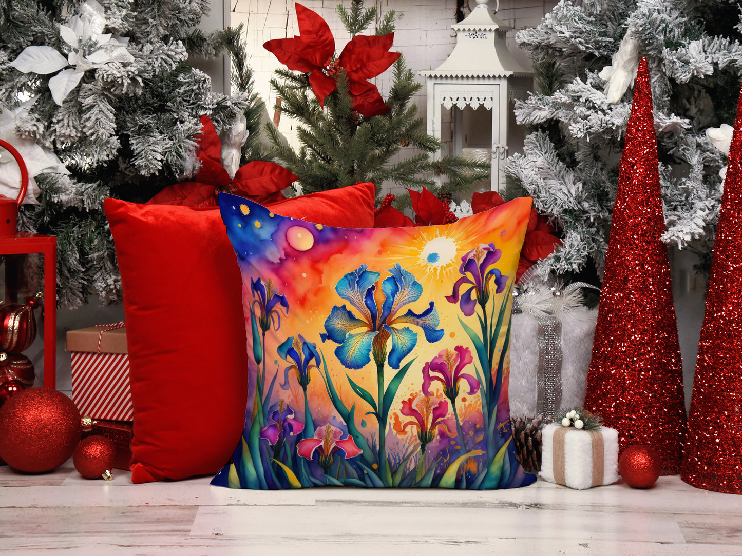 Colorful Iris Throw Pillow