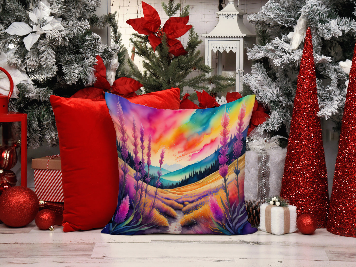 Colorful Liatris Throw Pillow