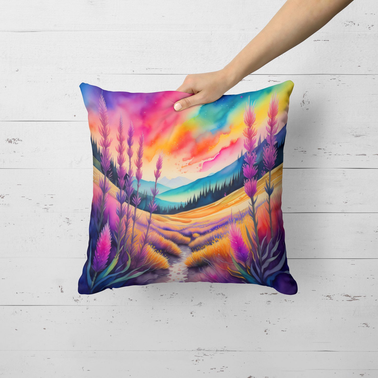 Colorful Liatris Throw Pillow