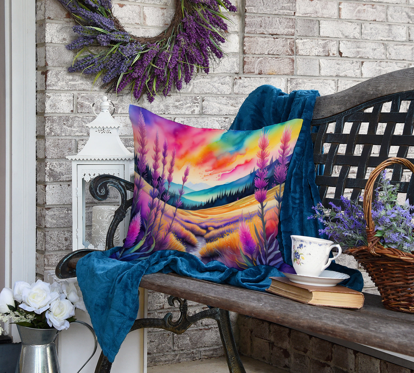 Colorful Liatris Throw Pillow