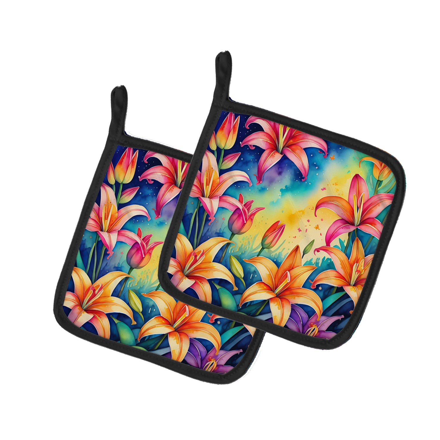 Buy this Colorful Lilies Pair of Pot Holders