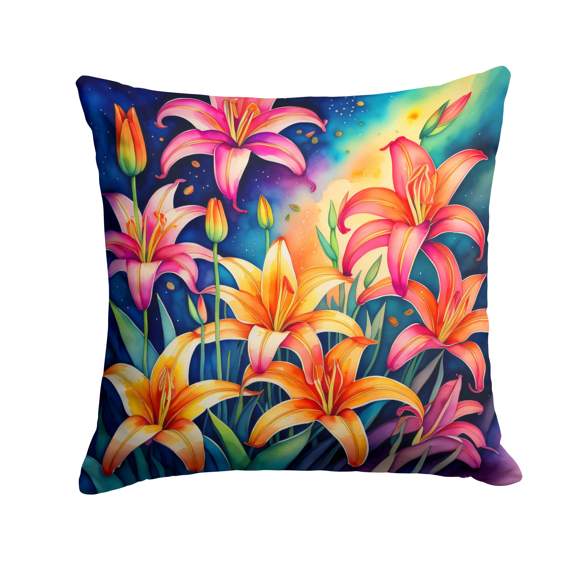 Buy this Colorful Lilies Throw Pillow