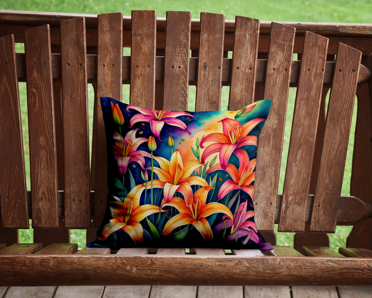 Colorful Lilies Throw Pillow