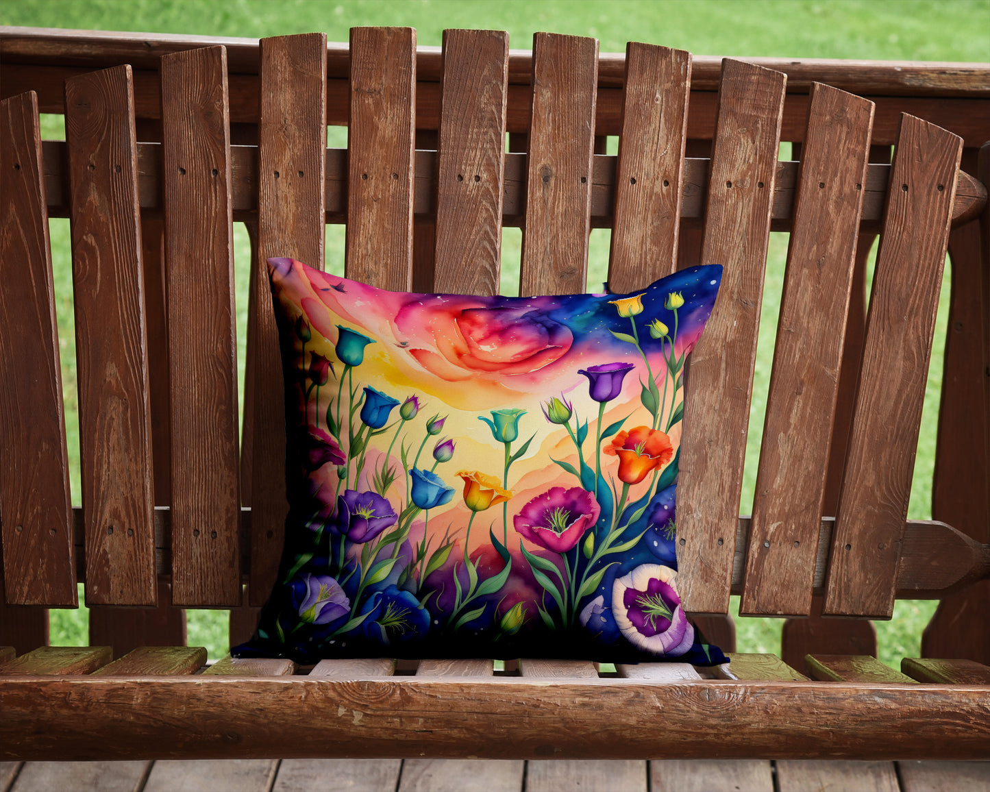 Colorful Lisianthus Throw Pillow