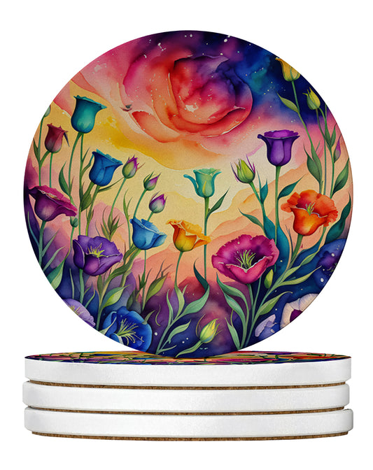 Buy this Colorful Lisianthus Large Sandstone Coasters Pack of 4