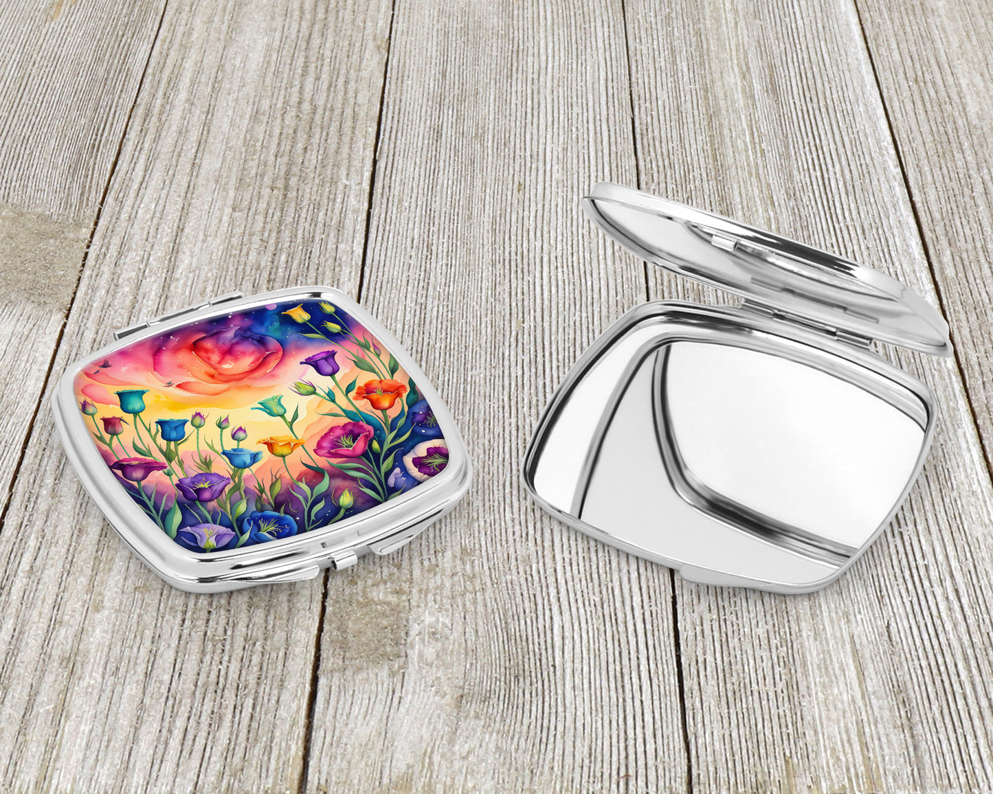 Colorful Lisianthus Compact Mirror