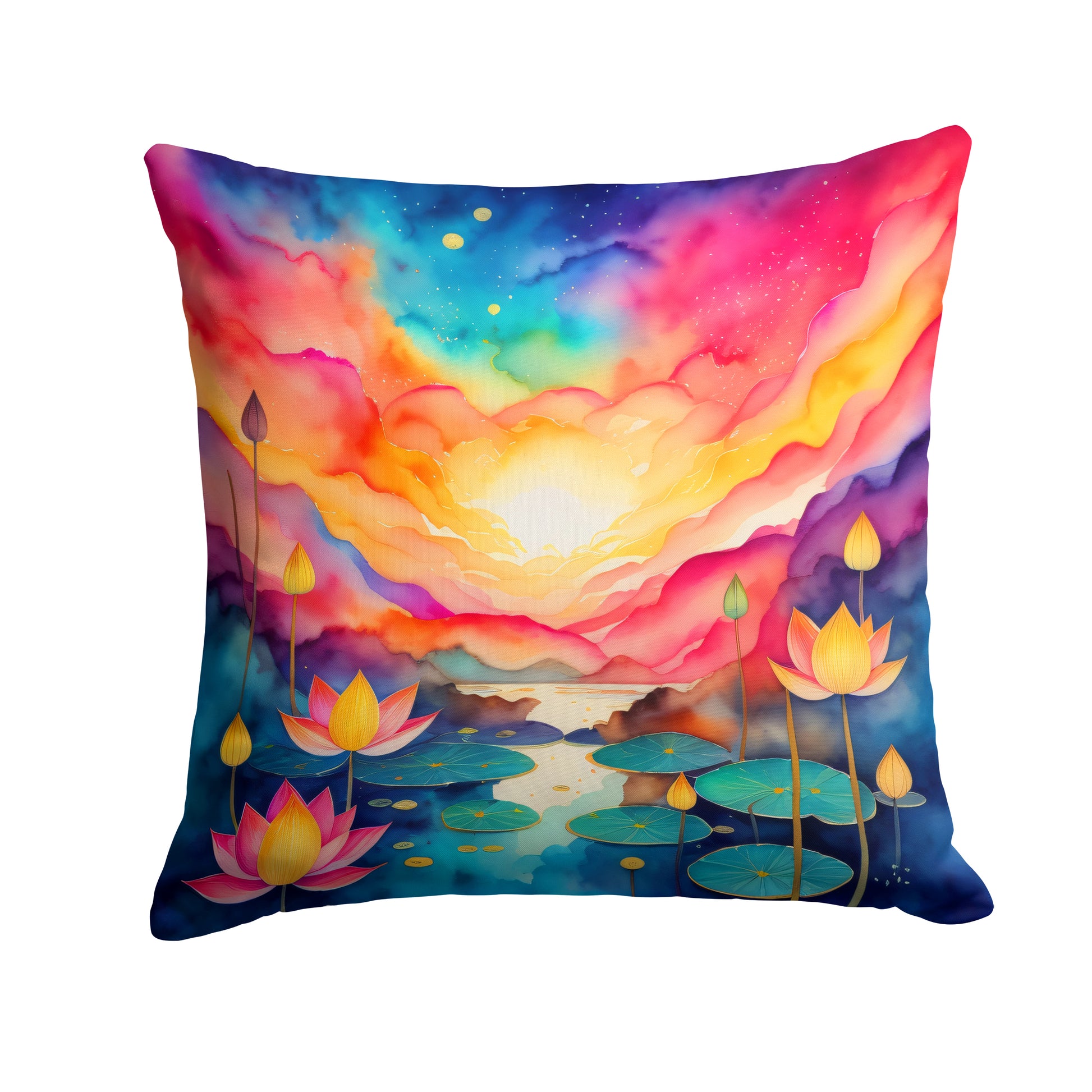 Buy this Colorful Lotus Throw Pillow