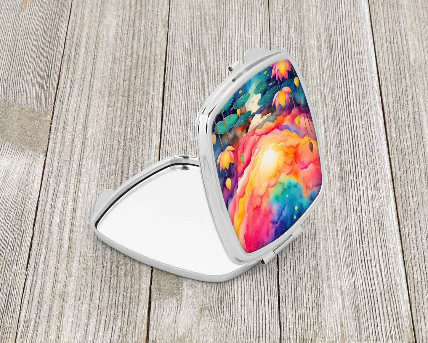 Colorful Lotus Compact Mirror