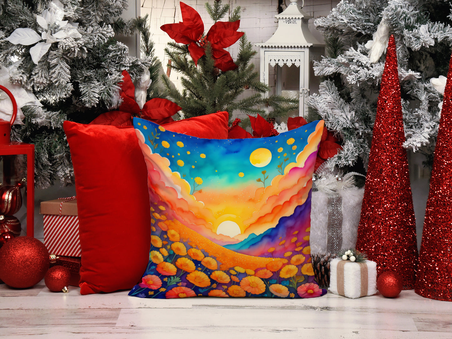 Colorful Marigolds Throw Pillow