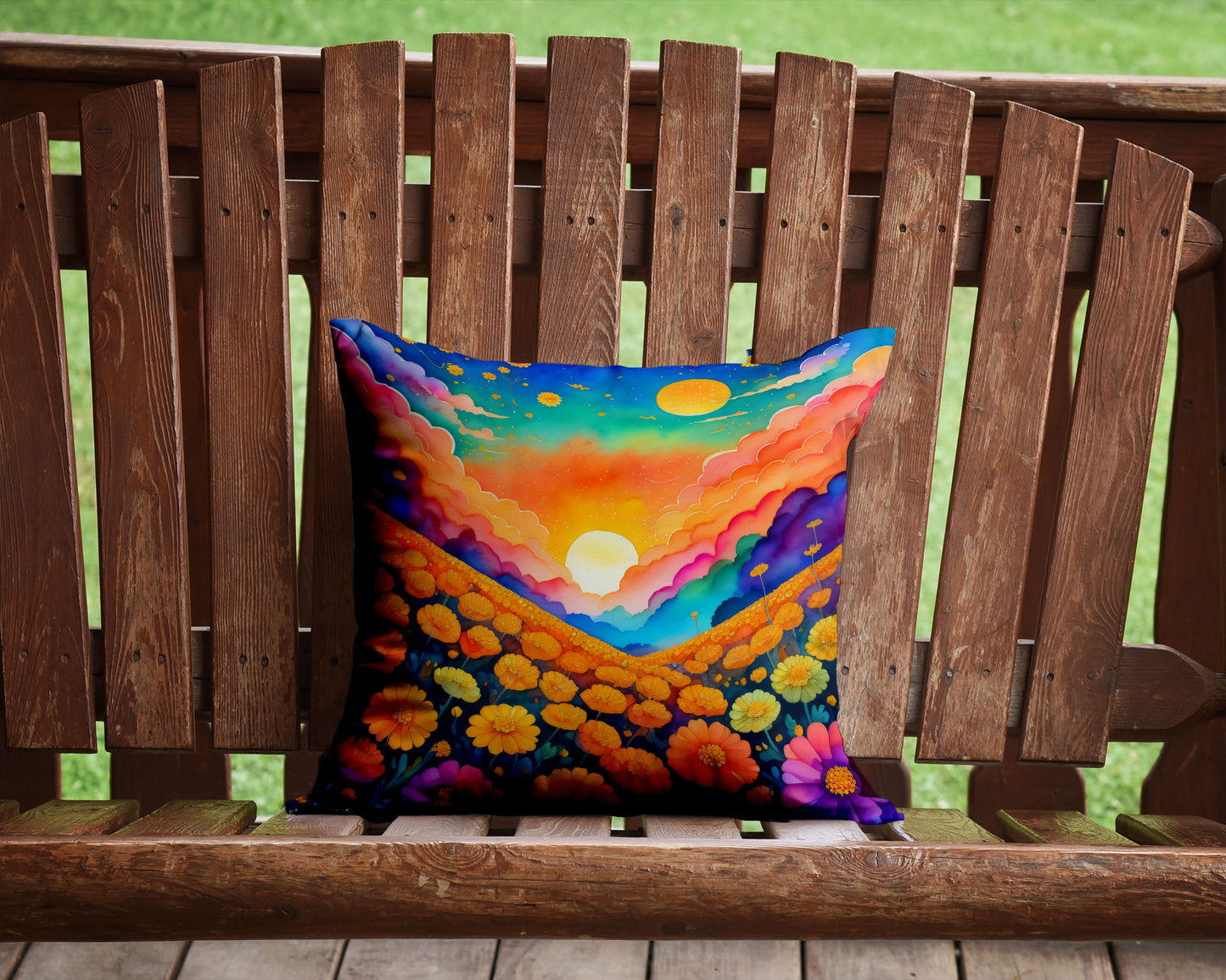 Colorful Marigolds Throw Pillow