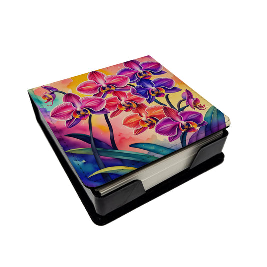 Buy this Colorful Orchids PU Leather Note Paper Holder