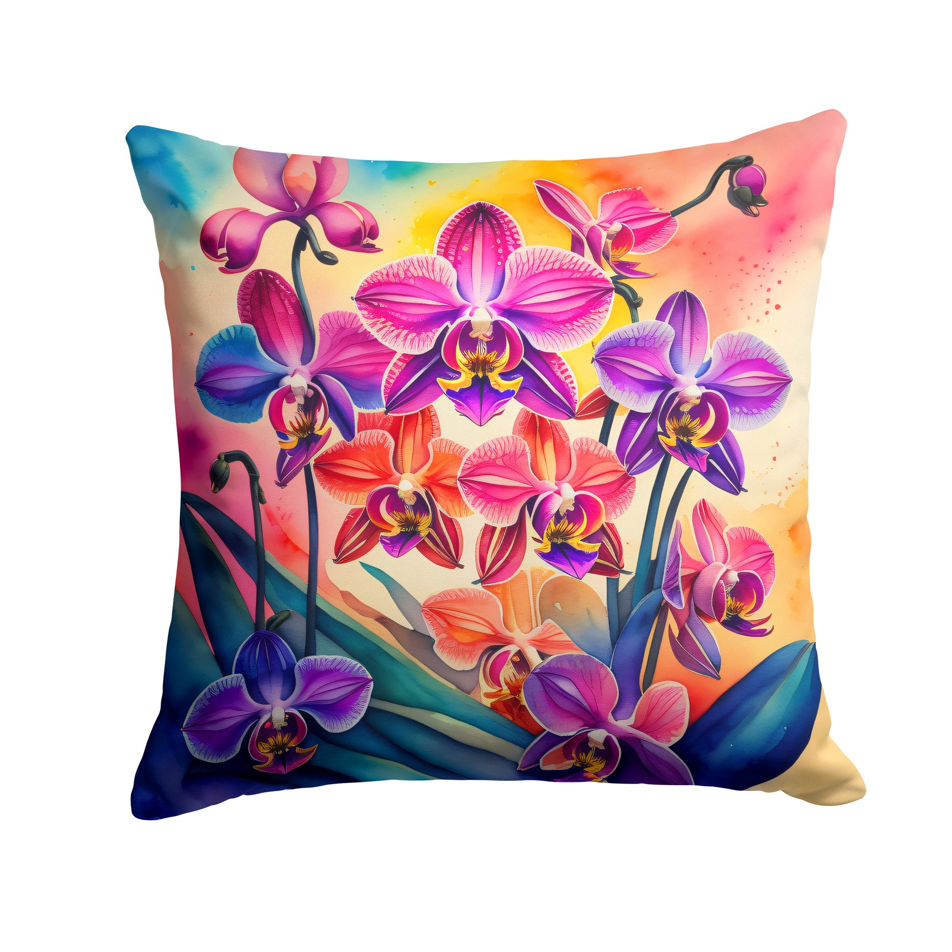 Buy this Colorful Orchids Throw Pillow