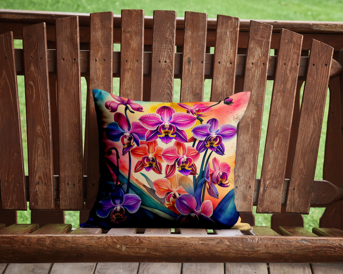 Colorful Orchids Throw Pillow