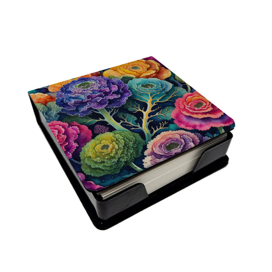 Buy this Colorful Ornamental Kale PU Leather Note Paper Holder