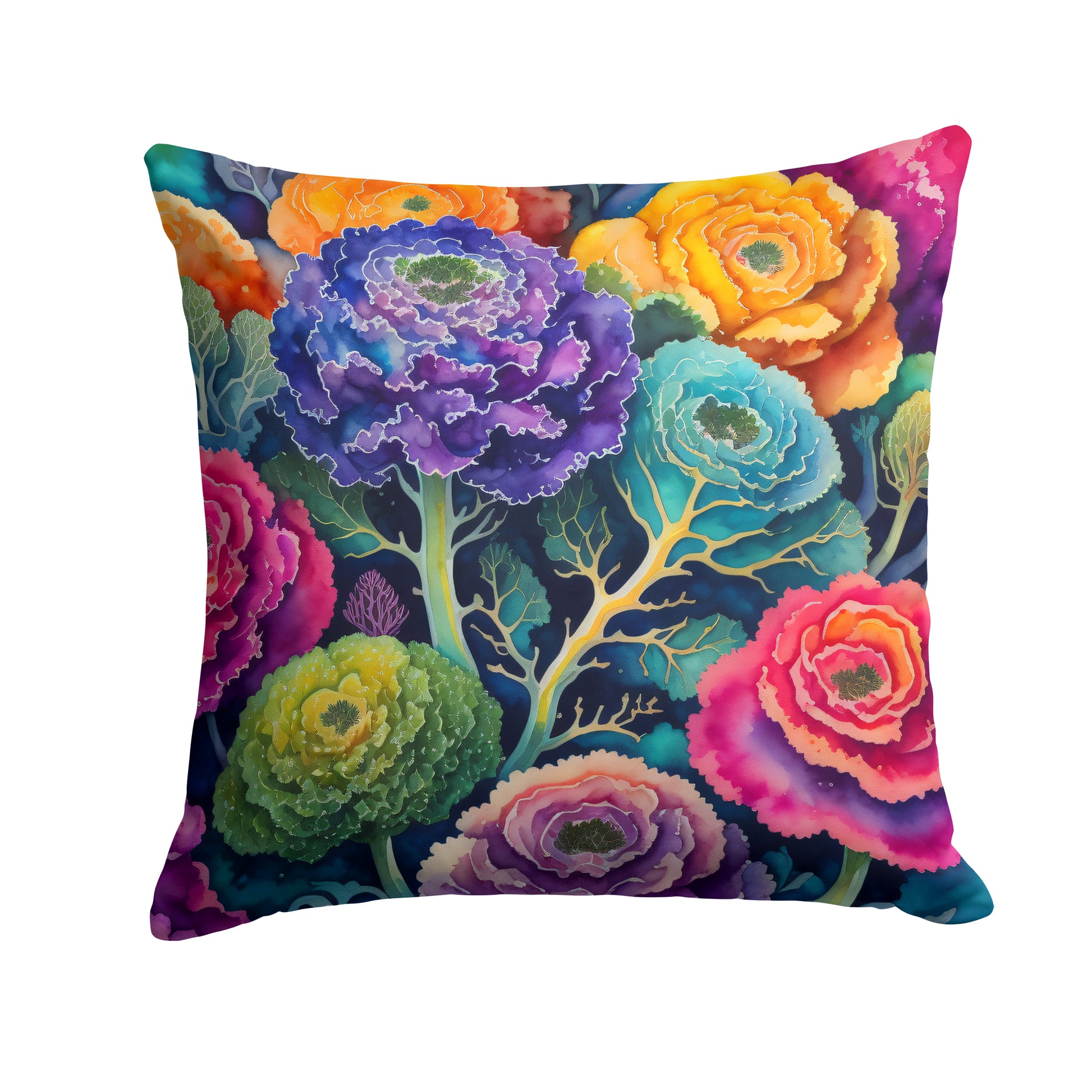 Buy this Colorful Ornamental Kale Throw Pillow