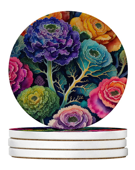 Buy this Colorful Ornamental Kale Large Sandstone Coasters Pack of 4