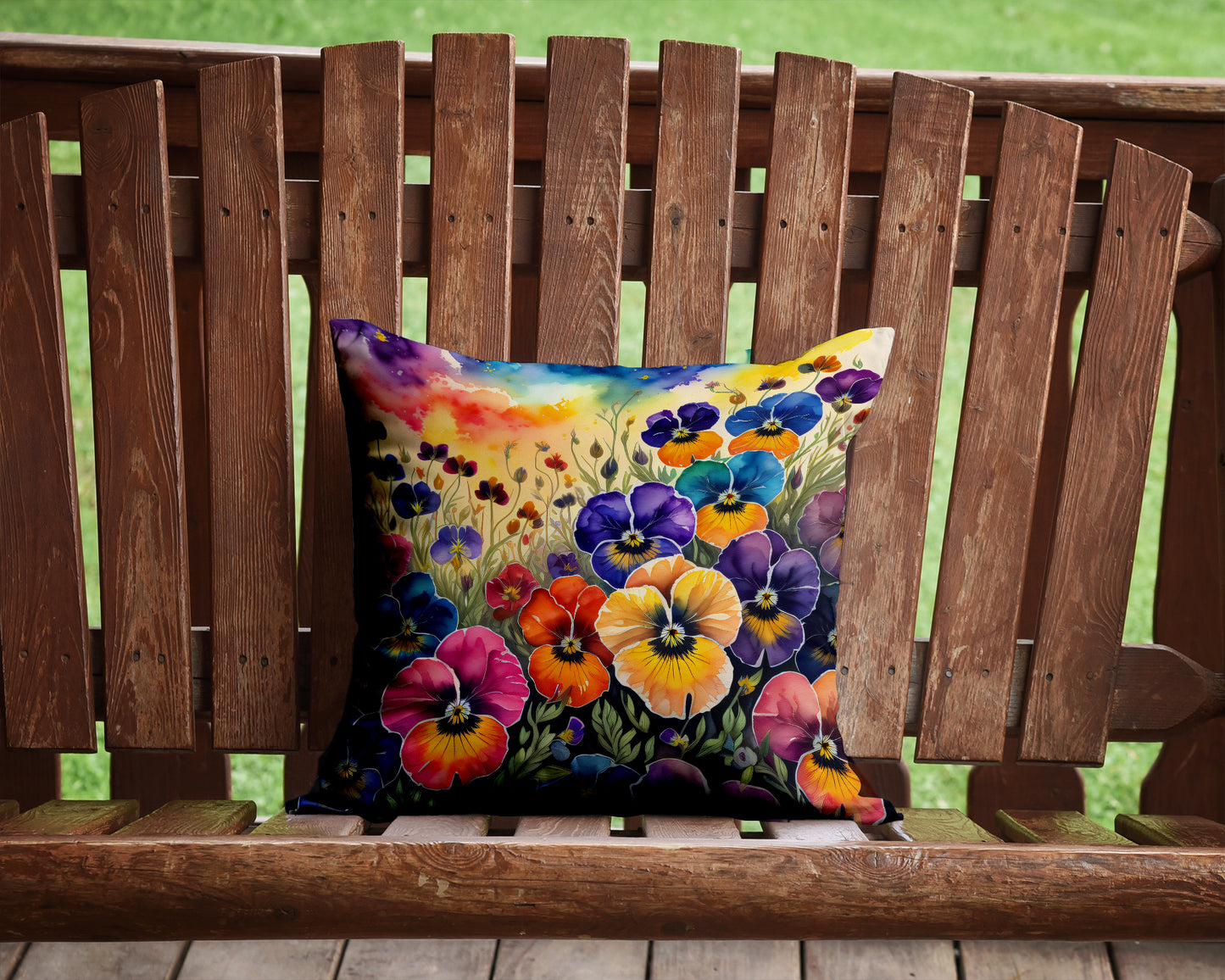 Colorful Pansies Throw Pillow