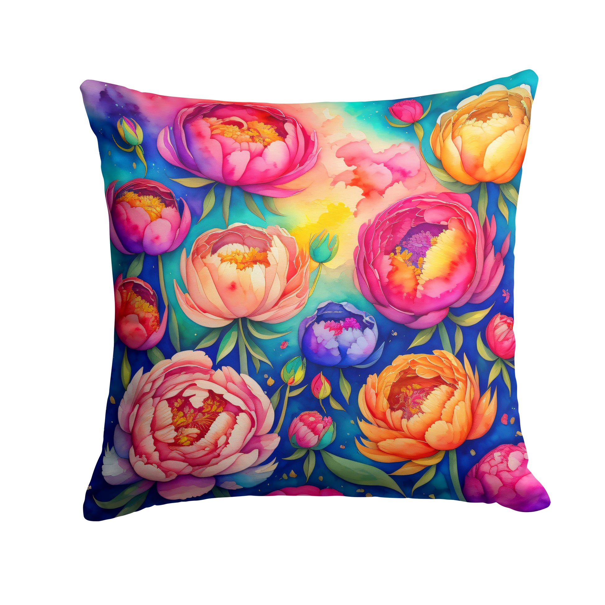 Buy this Colorful Peonies Throw Pillow