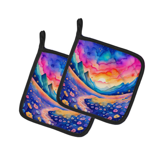 Buy this Colorful Periwinkles Pair of Pot Holders