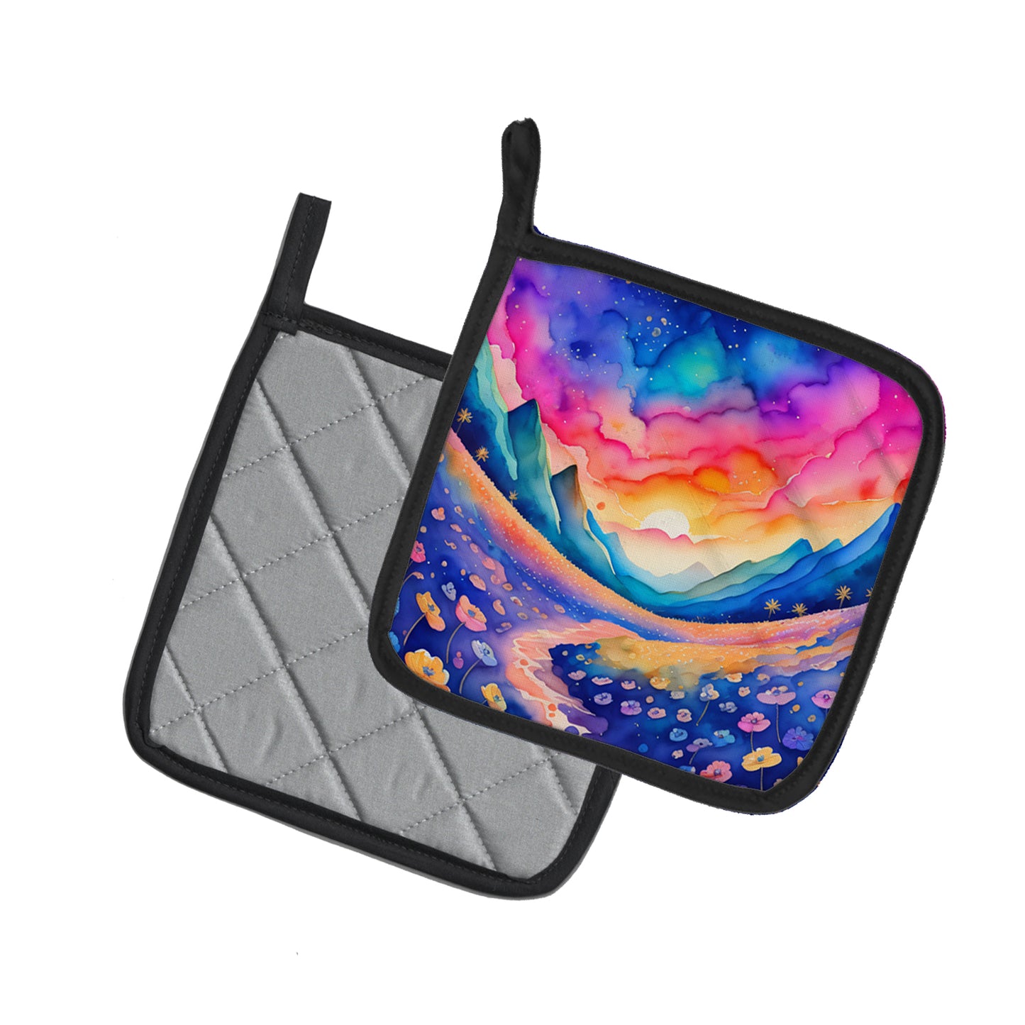 Colorful Periwinkles Pair of Pot Holders
