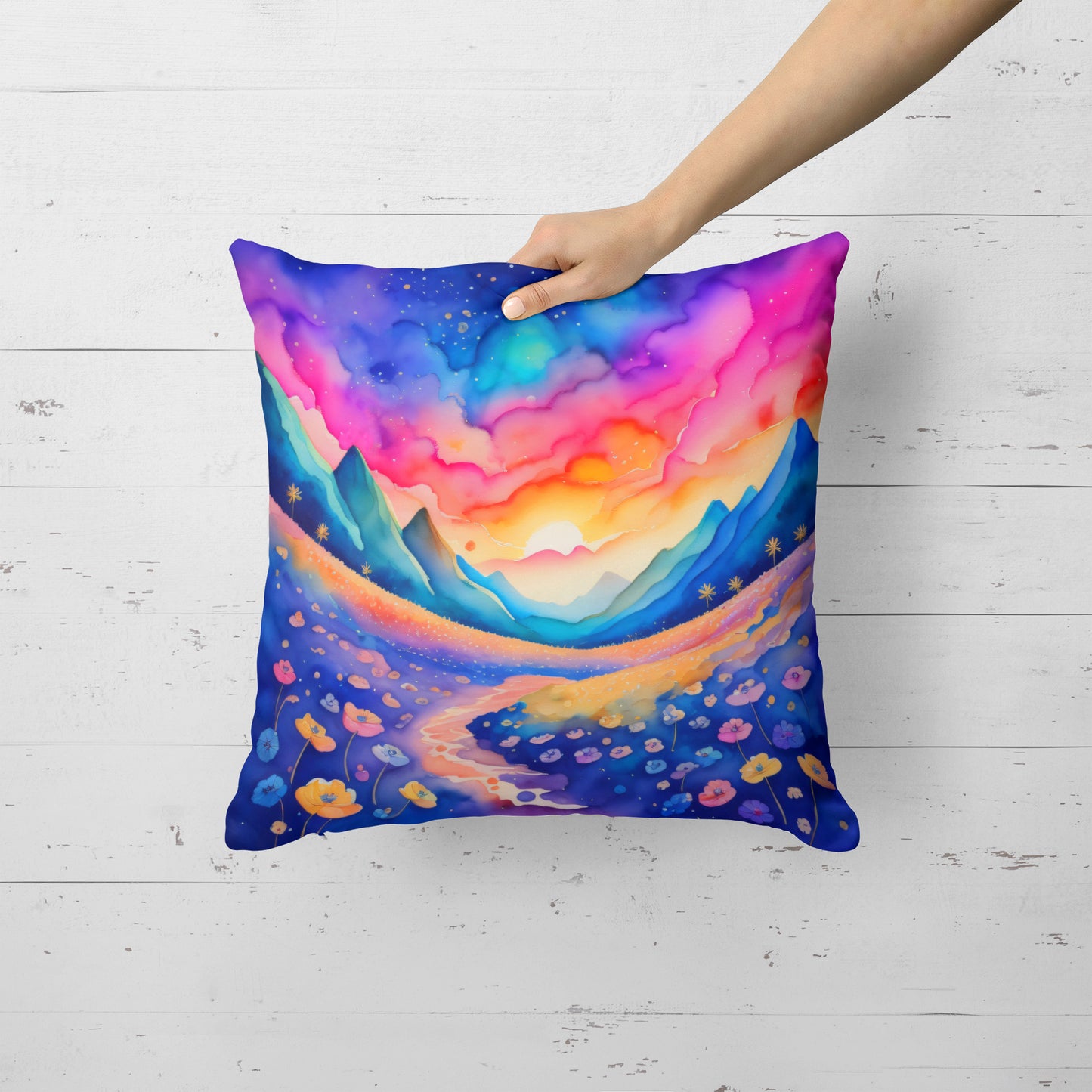 Colorful Periwinkles Throw Pillow