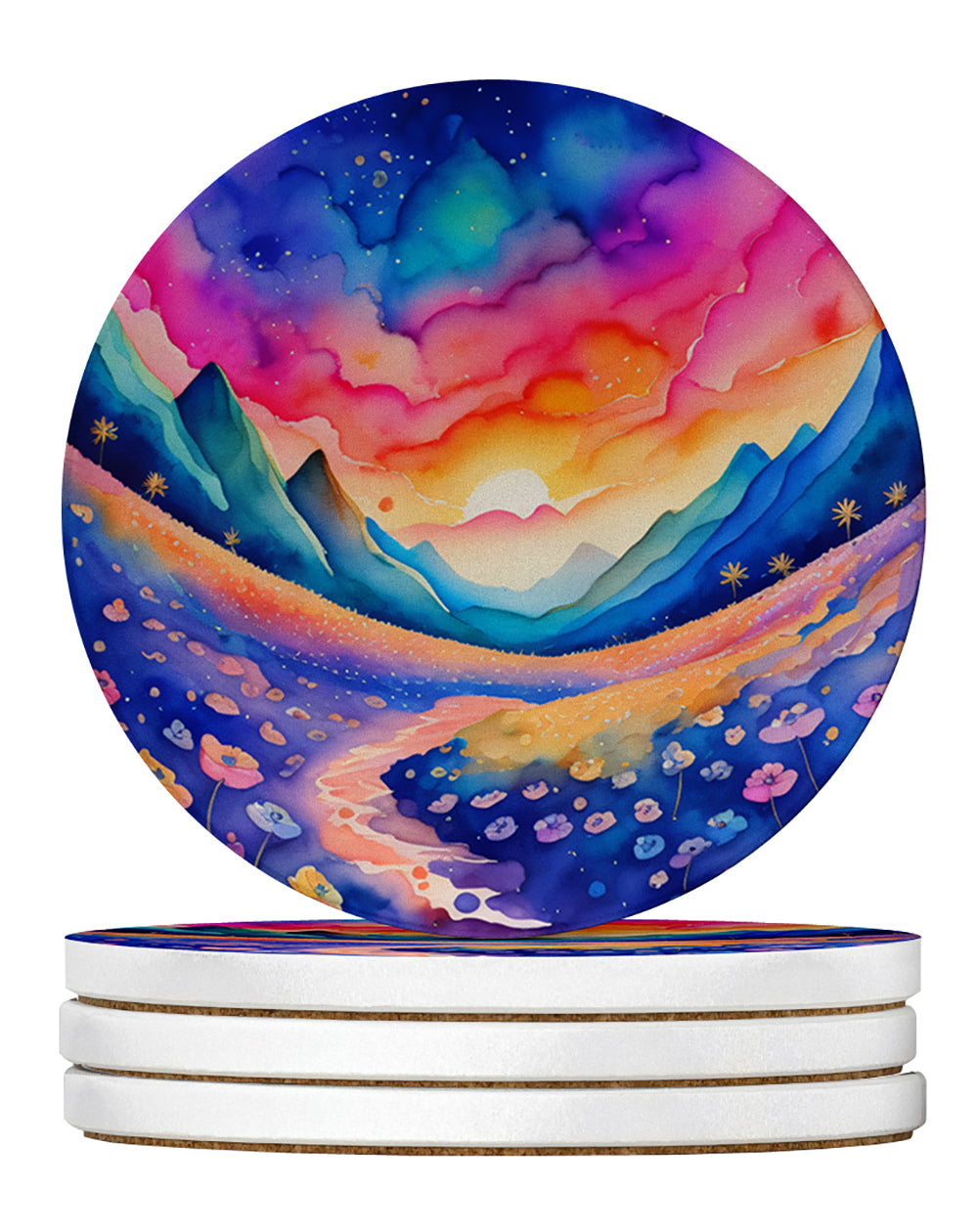 Buy this Colorful Periwinkles Large Sandstone Coasters Pack of 4