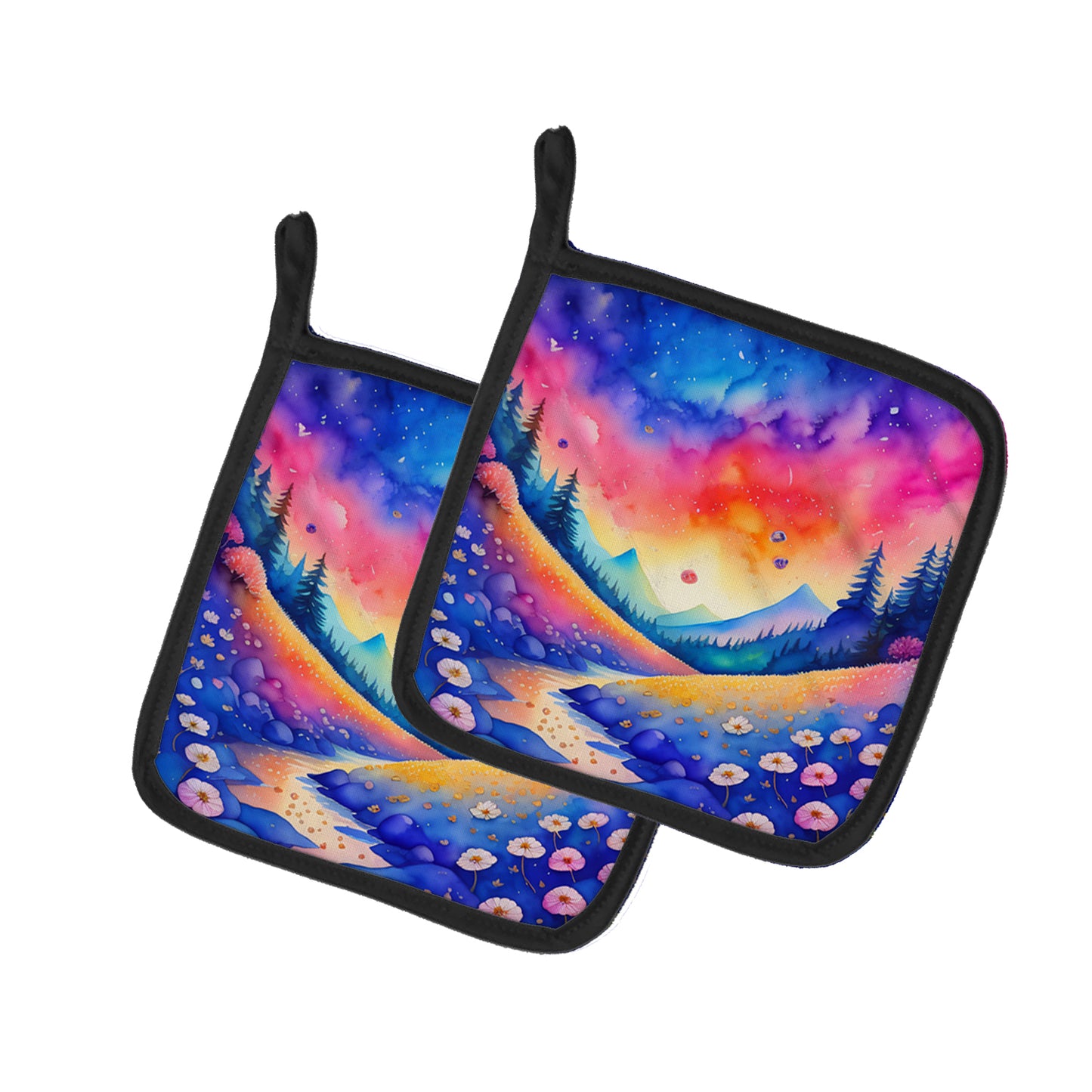 Buy this Colorful Periwinkles Pair of Pot Holders