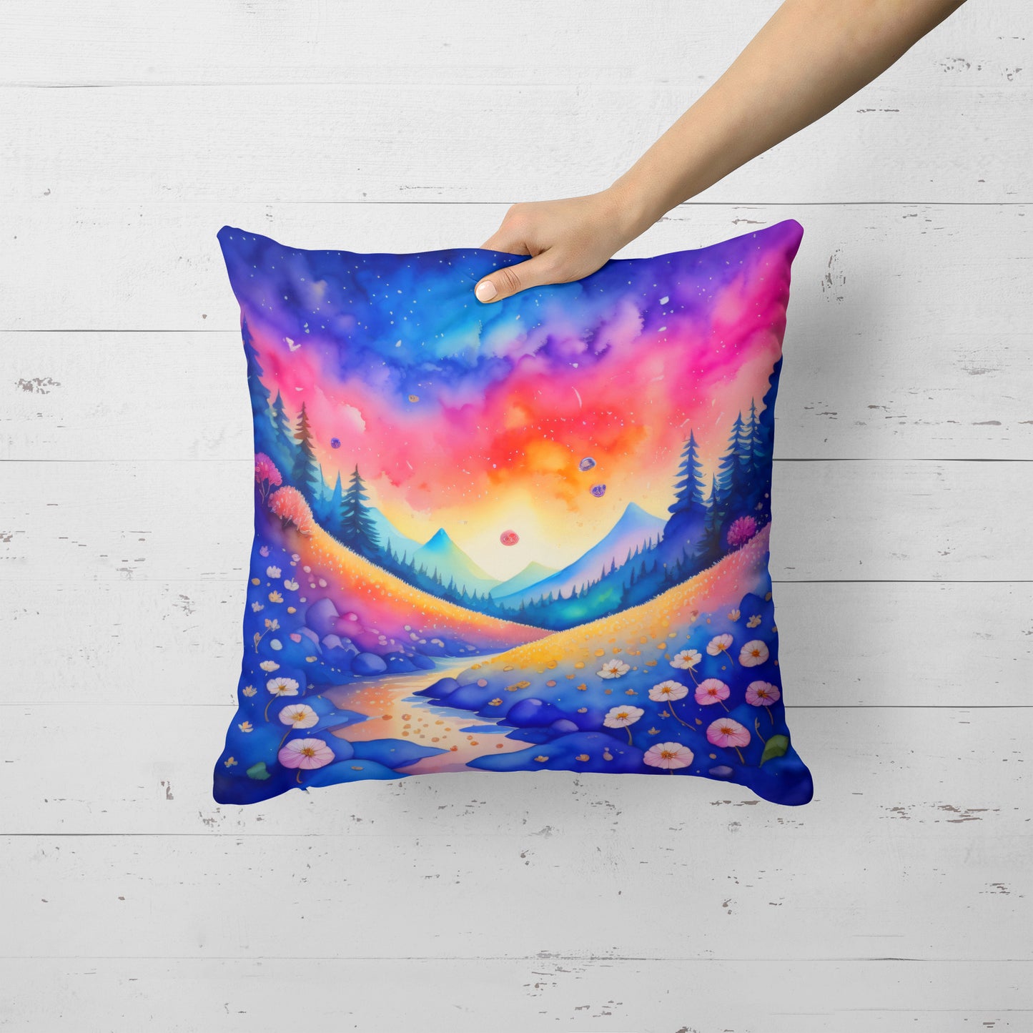 Colorful Periwinkles Throw Pillow