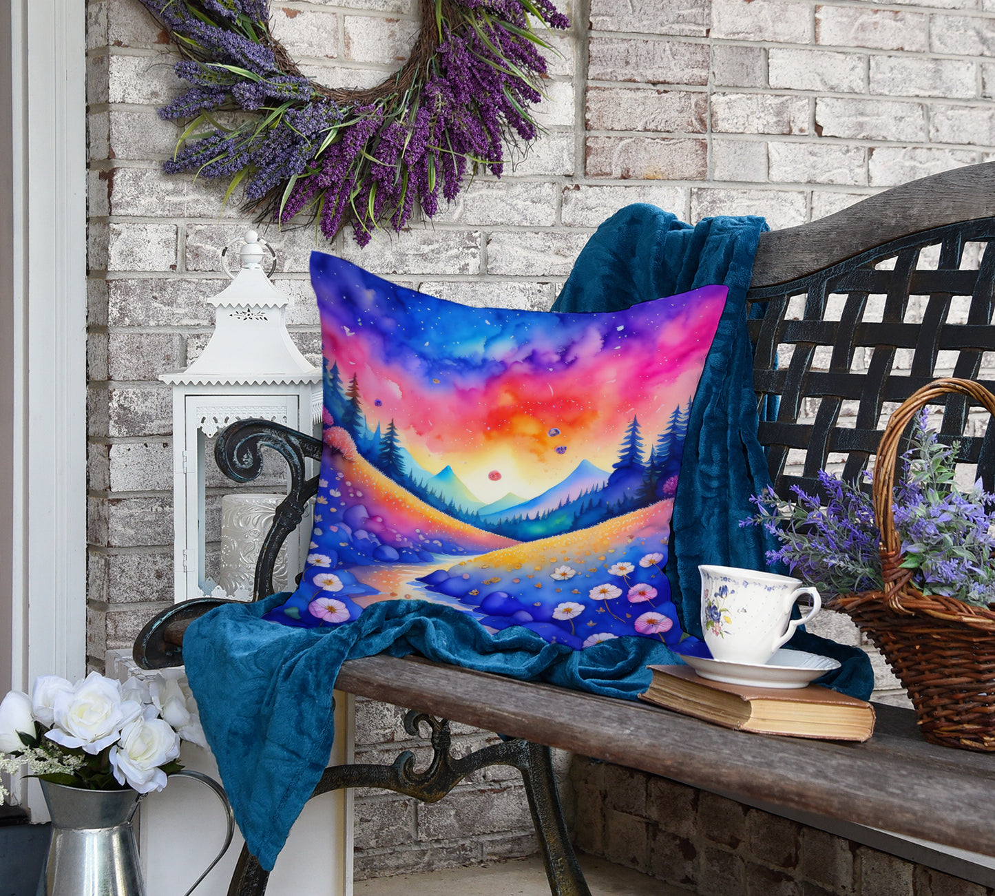 Colorful Periwinkles Throw Pillow