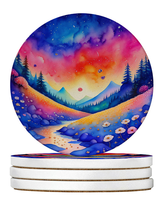 Buy this Colorful Periwinkles Large Sandstone Coasters Pack of 4