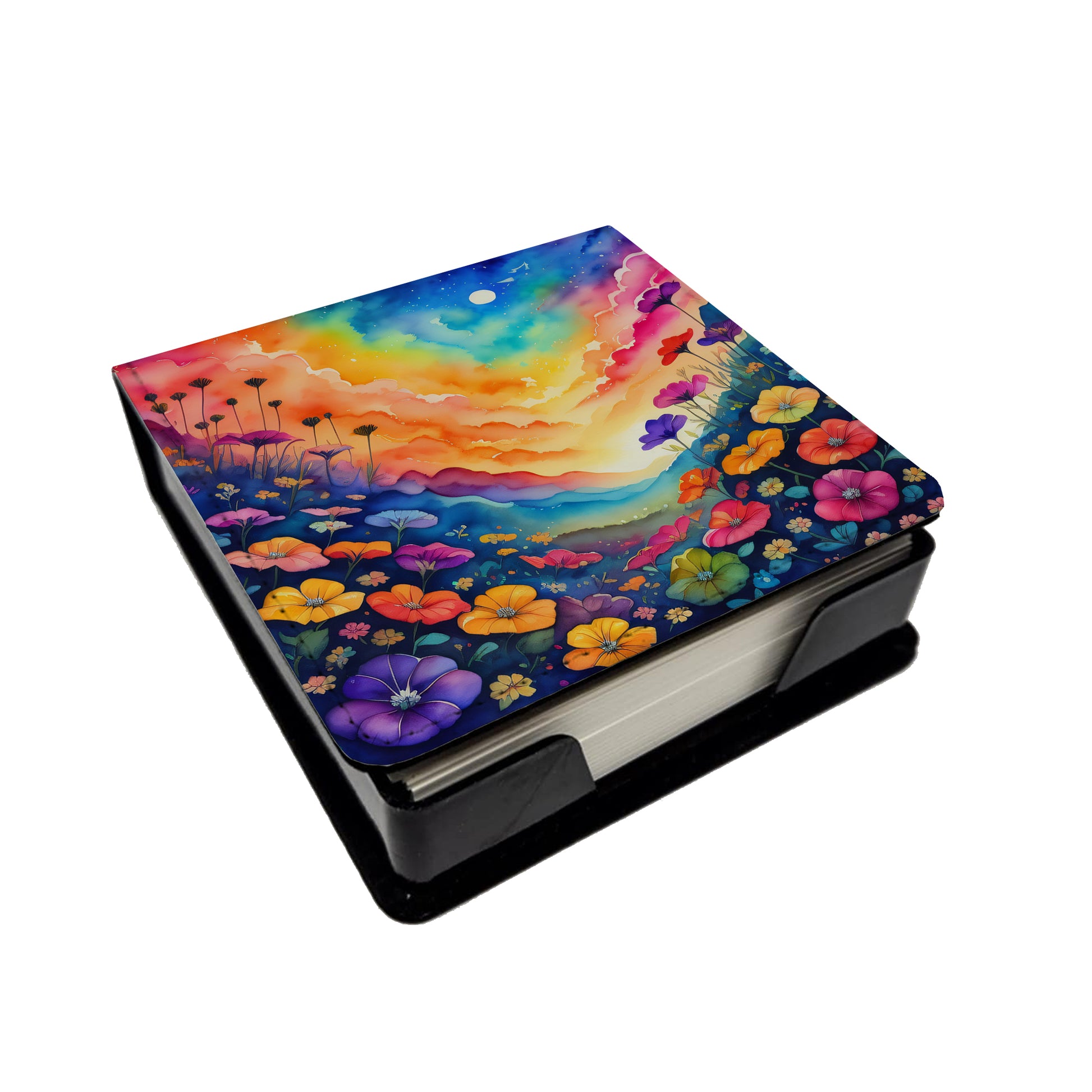Buy this Colorful Petunias PU Leather Note Paper Holder