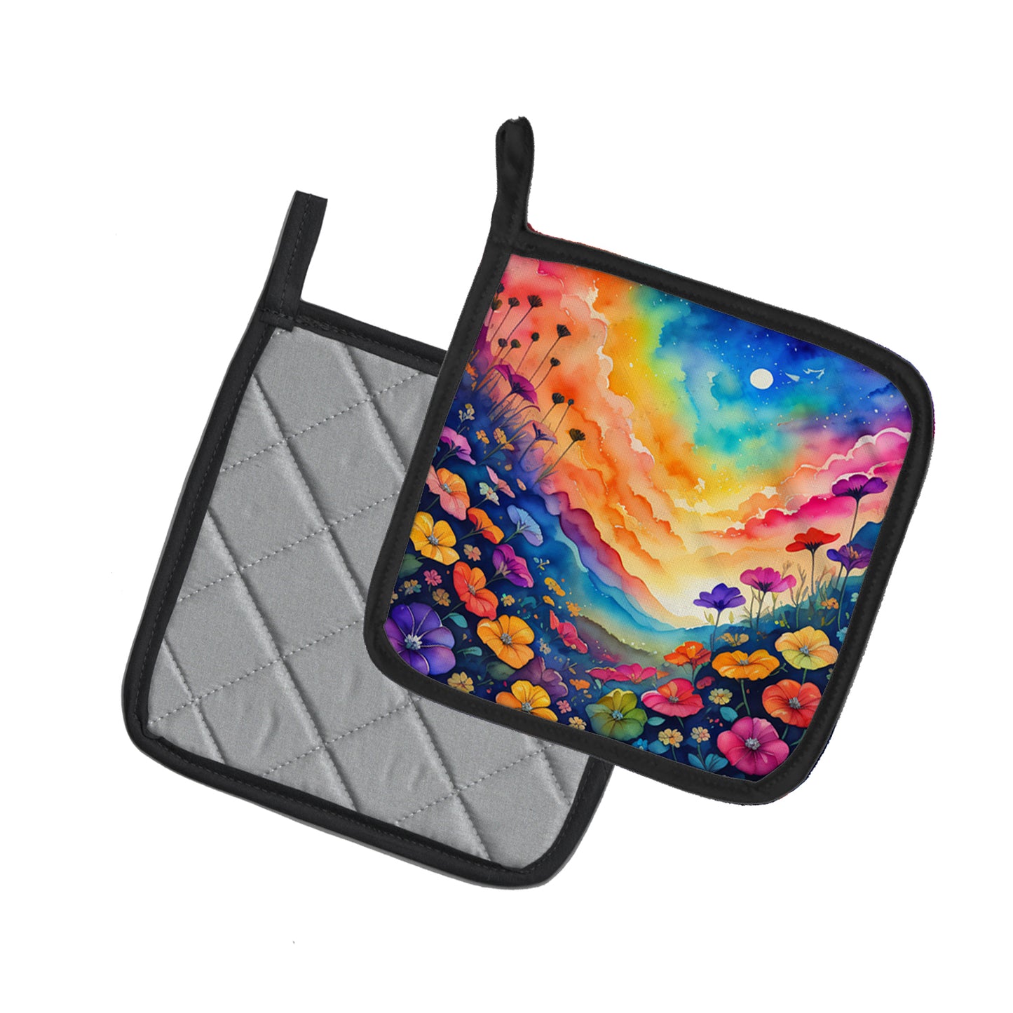 Colorful Petunias Pair of Pot Holders