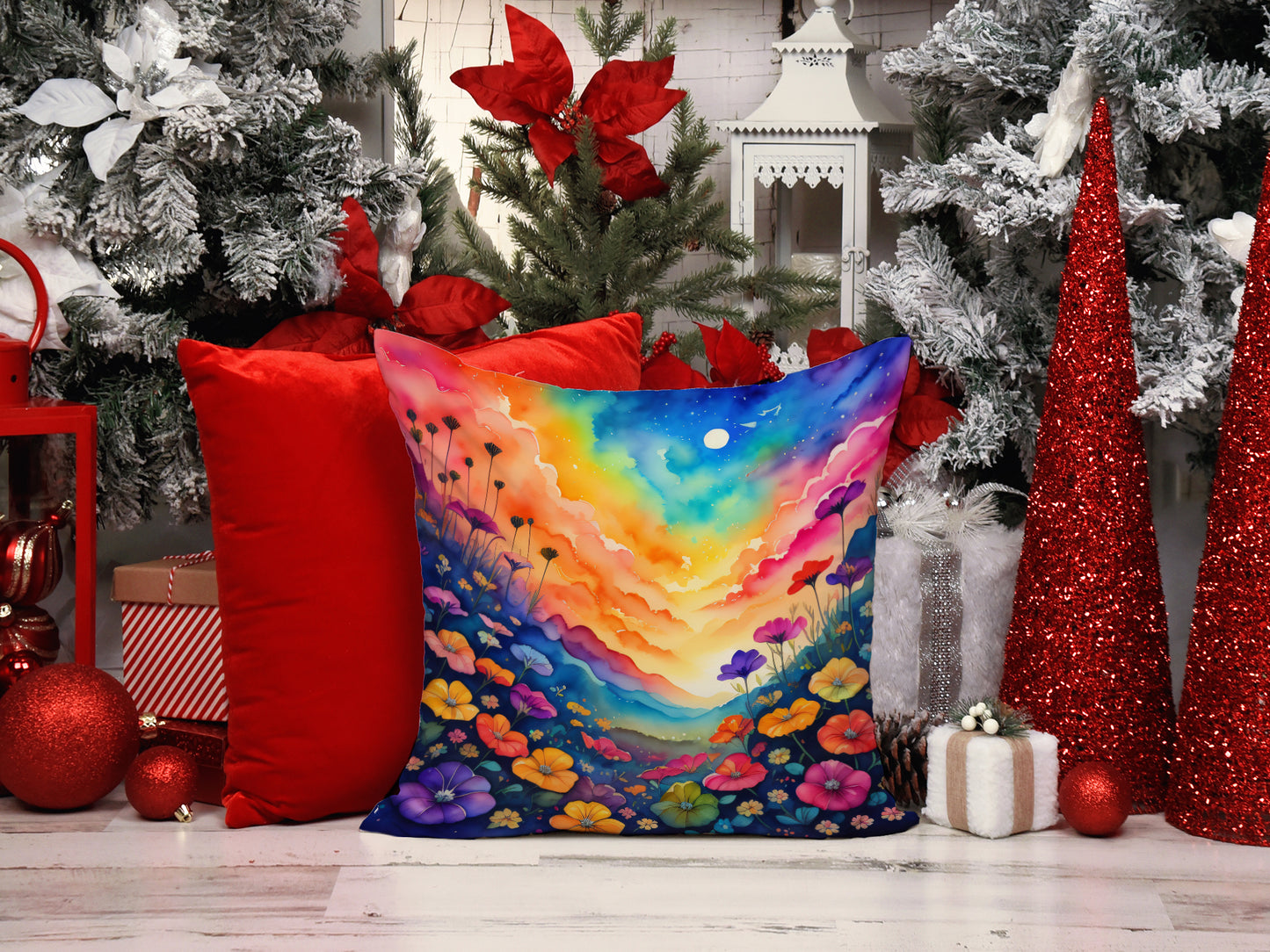 Colorful Petunias Throw Pillow