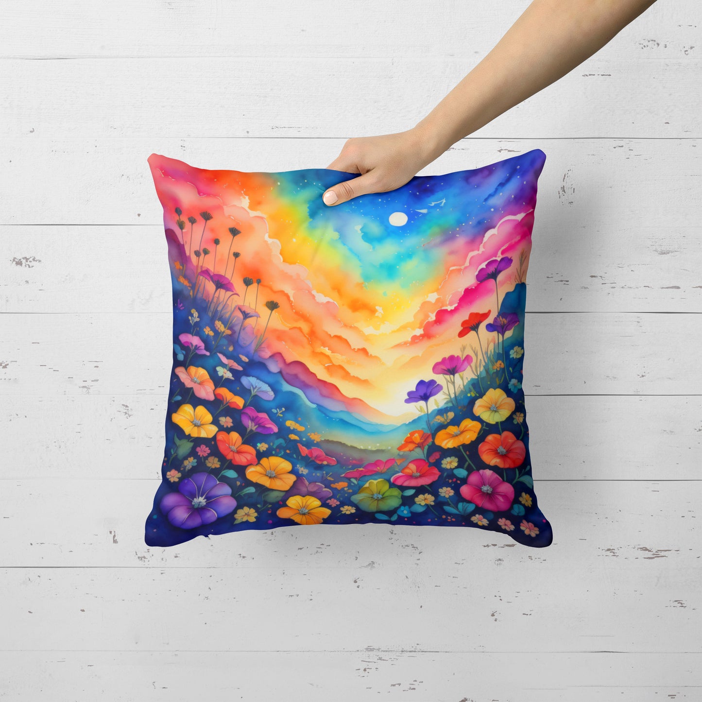 Colorful Petunias Throw Pillow