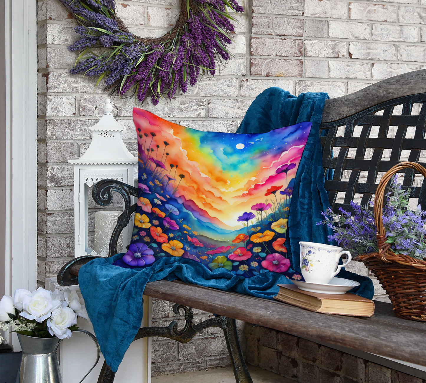 Colorful Petunias Throw Pillow