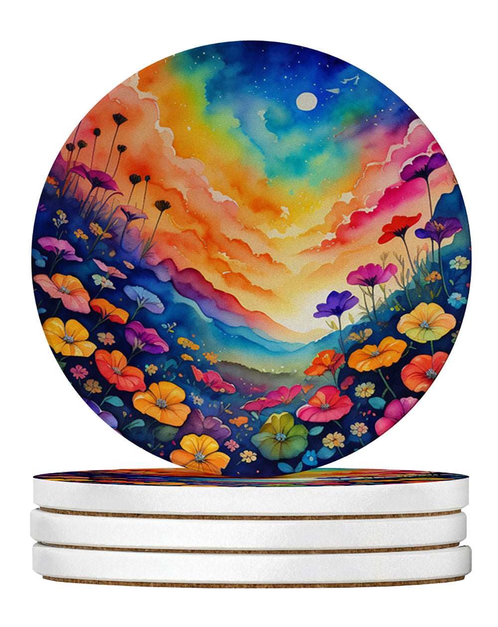 Buy this Colorful Petunias Large Sandstone Coasters Pack of 4