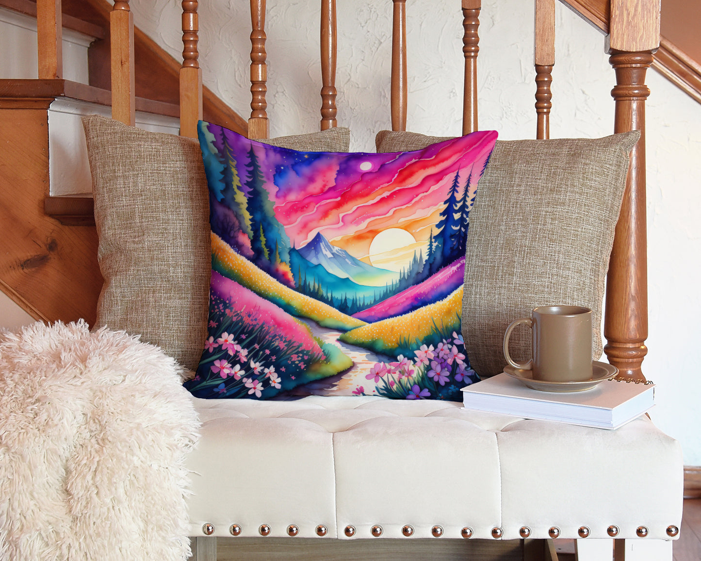 Colorful Phlox Throw Pillow