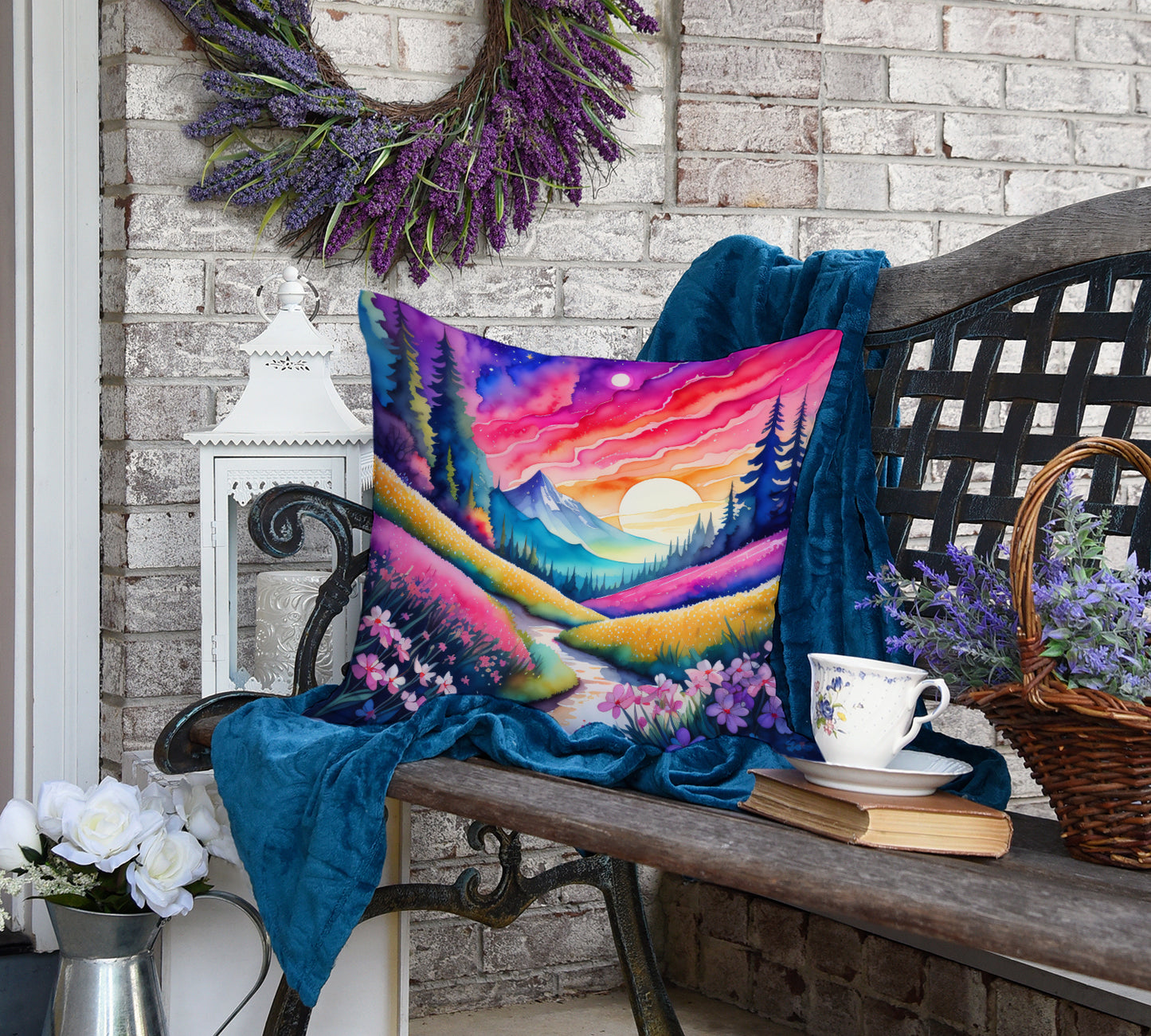 Colorful Phlox Throw Pillow