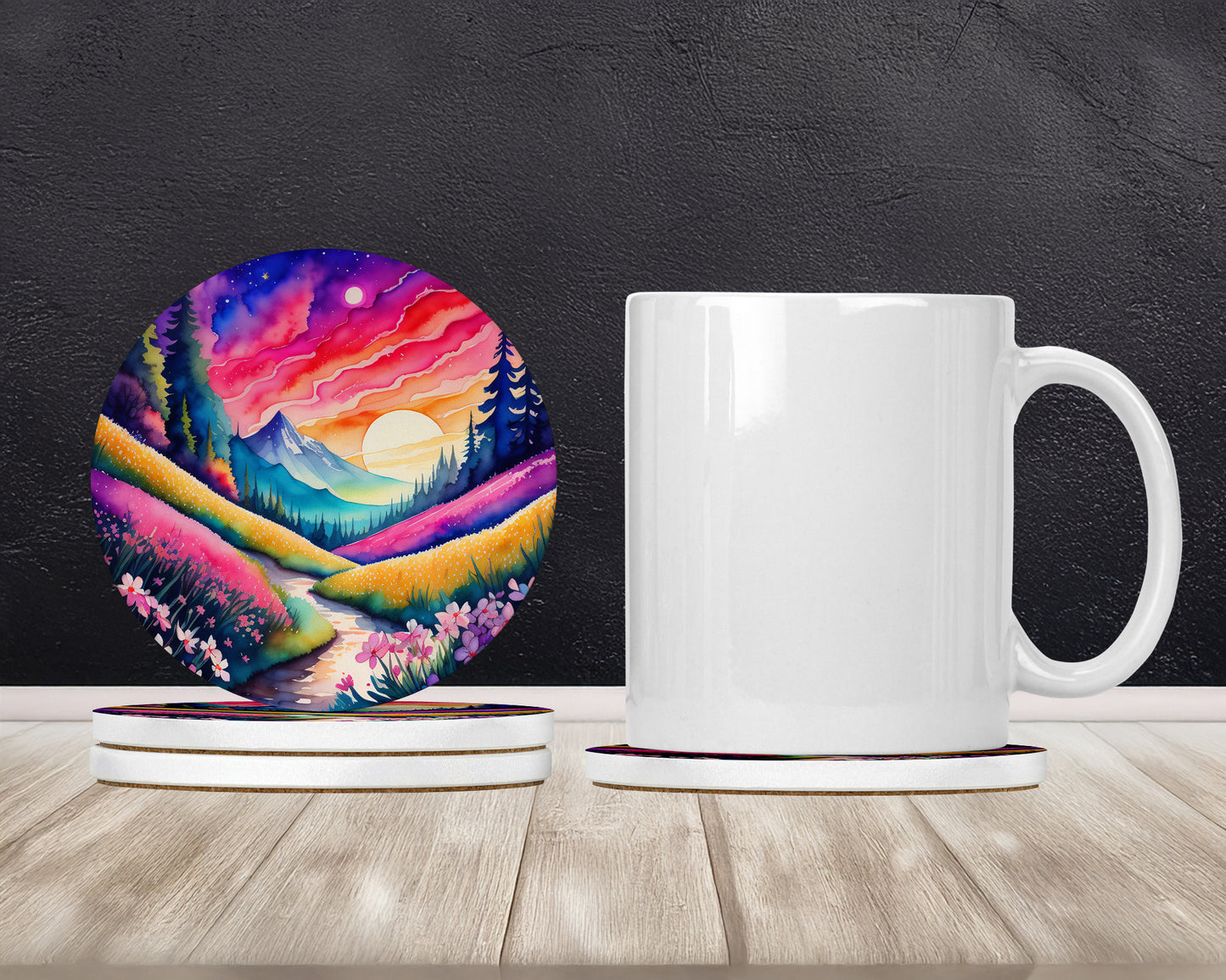 Colorful Phlox Large Sandstone Coasters Pack of 4