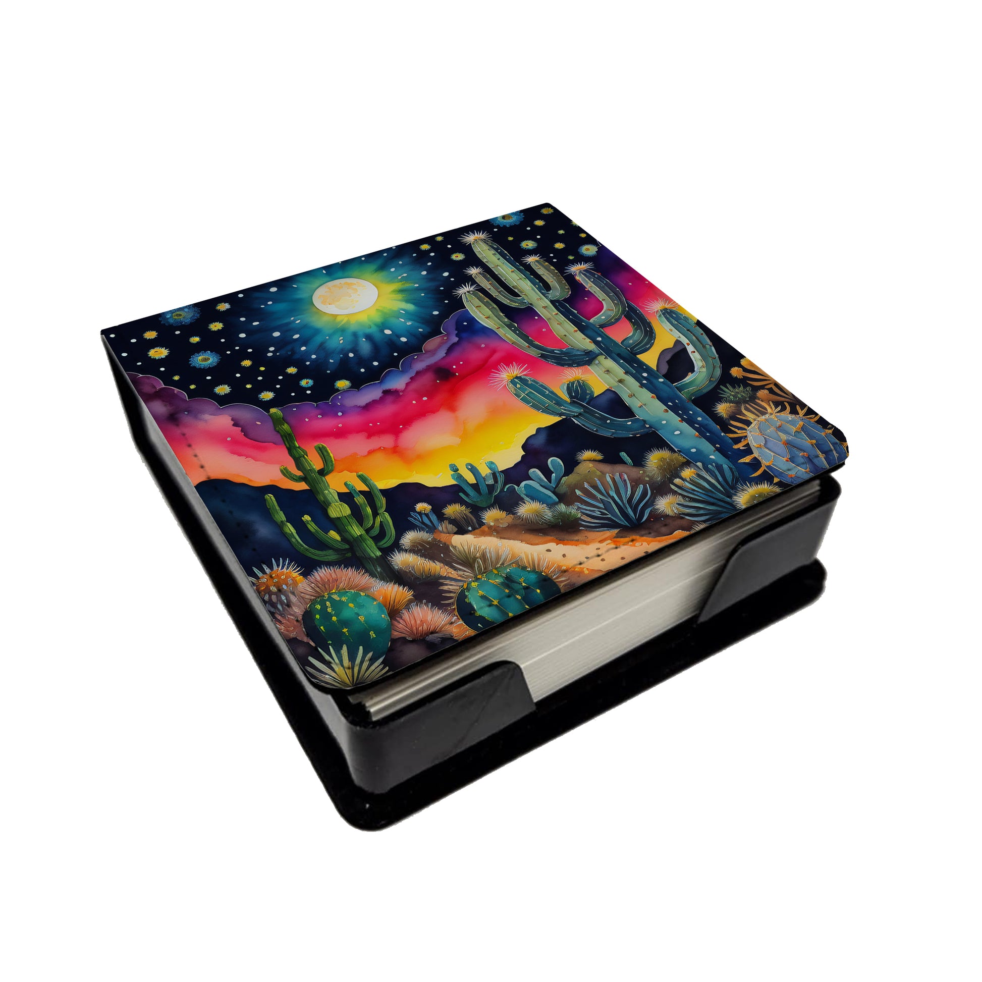 Buy this Colorful Queen of the Night Cactus PU Leather Note Paper Holder