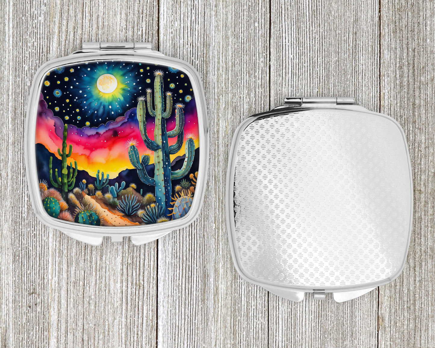 Colorful Queen of the Night Cactus Compact Mirror