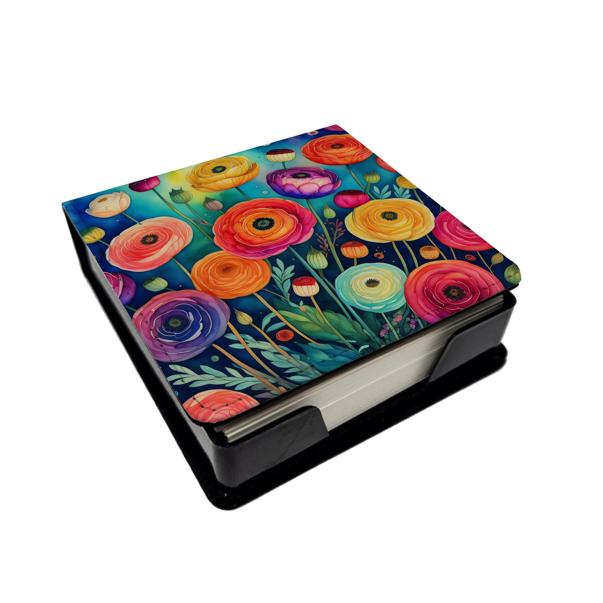 Buy this Colorful Ranunculus PU Leather Note Paper Holder