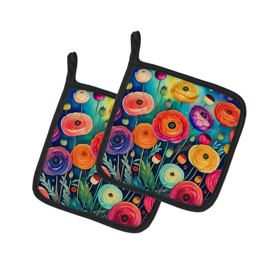 Buy this Colorful Ranunculus Pair of Pot Holders