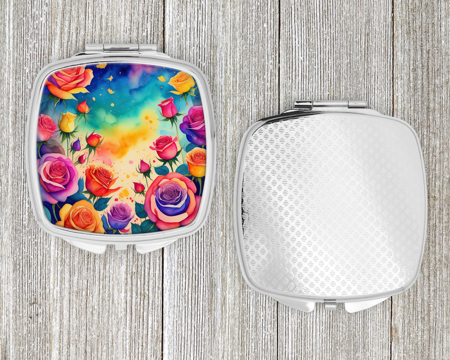 Colorful Roses Compact Mirror