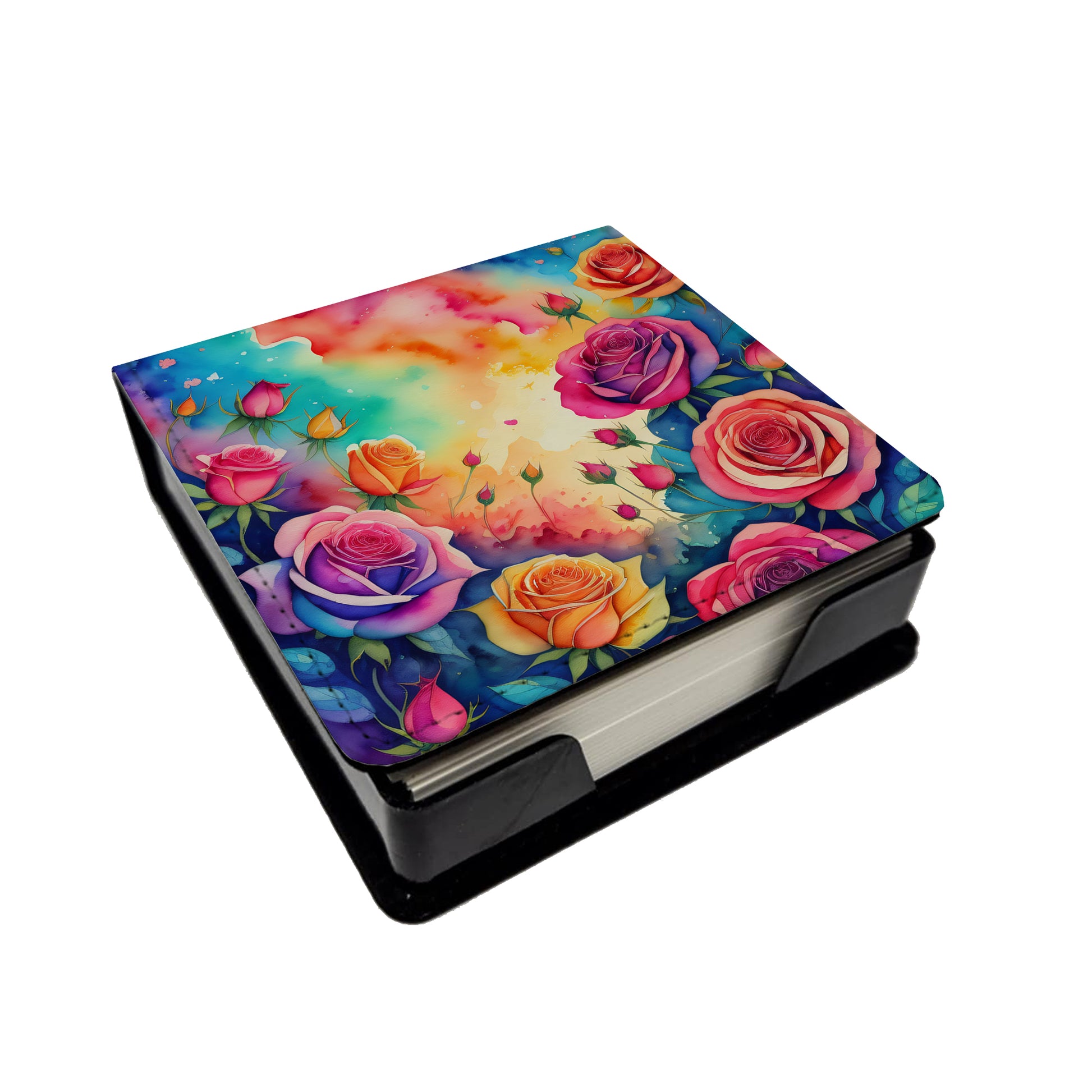 Buy this Colorful Roses PU Leather Note Paper Holder