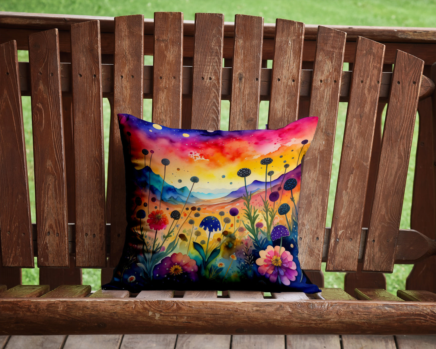 Colorful Scabiosa Throw Pillow