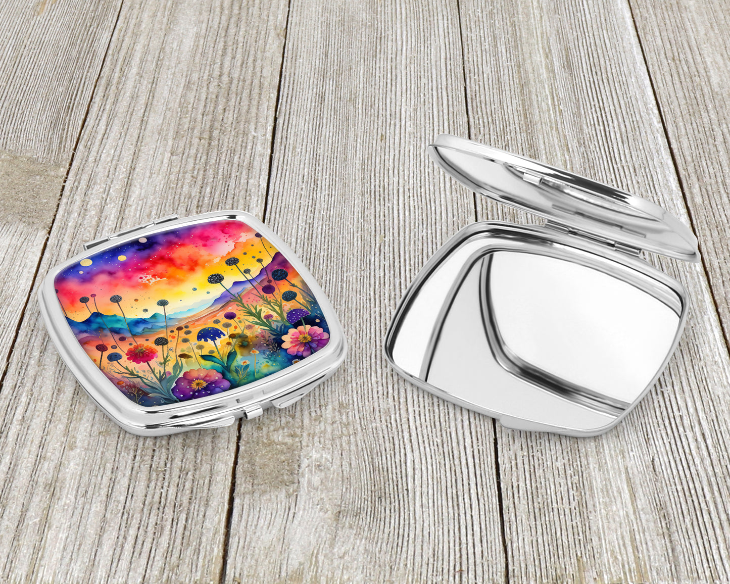 Colorful Scabiosa Compact Mirror
