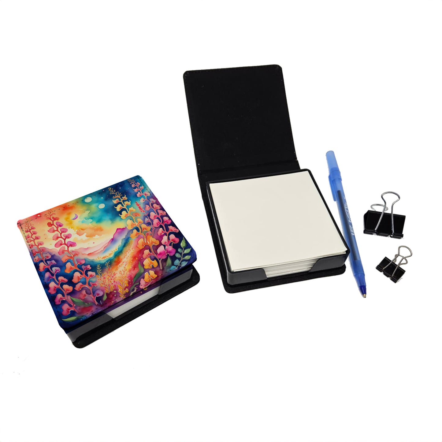 Colorful Snapdragon PU Leather Note Paper Holder